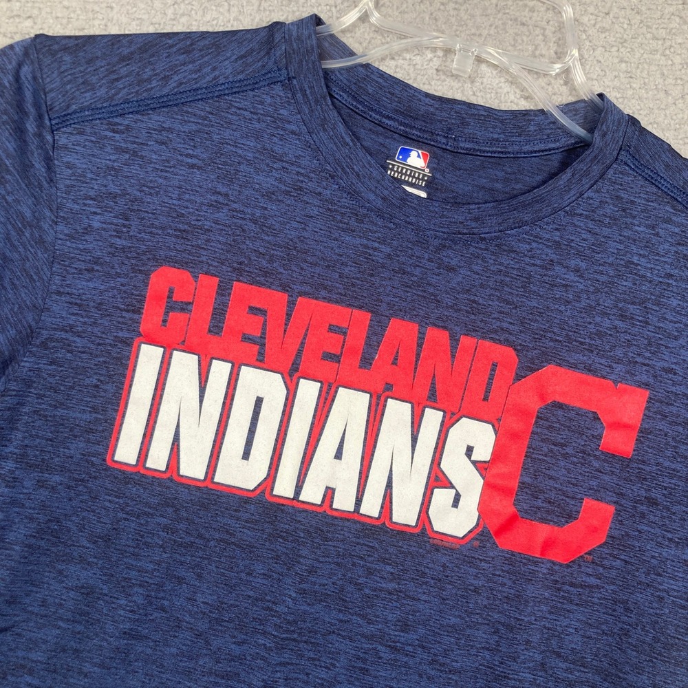 Cleveland Indians T-Shirt Mens Small Blue TX3 Cool Performance Graphic Tee MLB